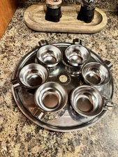 Vtg. Saladmaster Cookware Stainless Steel Egg Poacher Insert & 6 Cups 10 3/8"