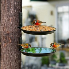 2 Pieces Tree Mounted Bird Feeders Birdfeeders for Garden Outside Fence