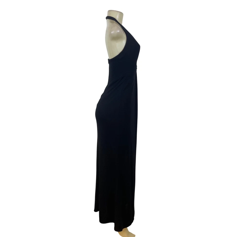 Maxi vestido halter negro con detalle de cintura talla 2 de Rimini para mujer Foto 2 de 4