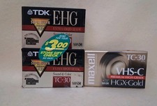 Lot Of 3 NEW Sealed TDK/ Maxwell E-HG Sound  Color TC-30 VHS C Camcorder Tapes