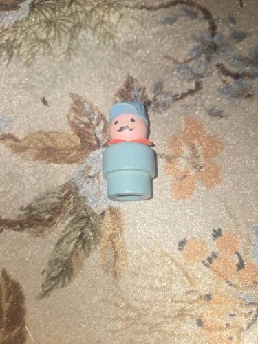 Vintage Fisher-Price Little People #991 Train Conductor Wood Body Figure