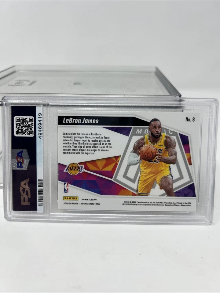 🍄 LeBron James 2019 Panini Mosaico Give/Go Green Prizm #8 PSA 10 Estado perfeito - Imagem 2 de 2