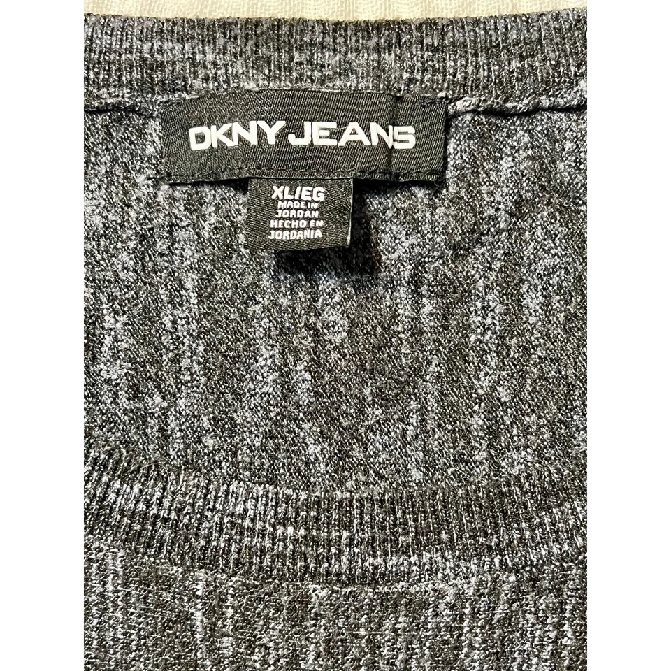 Suéter DKNY Jeans Gris Carbón Grande Cuadrado con Mangas Dolman - Talla XL Foto 3 de 4