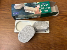 2 Pumice Stone Foot Scrubber-Bristle Brush Smooth Feet NEW 