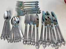 Vintage STANLEY ROBERTS MAJESTY 35 Pieces MCM Stainless Flatware JAPAN RARE!