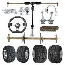 32" Quad ATV Rear Axle  5" Wheels Sprocket Hub Chain Full Kit Drift Trail Buggy