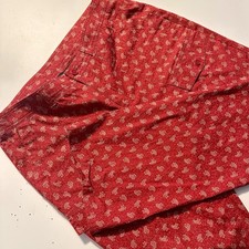 Vintage Ralph Lauren ; Vibrant Red All Over Floral Print Womens Pants Size 12