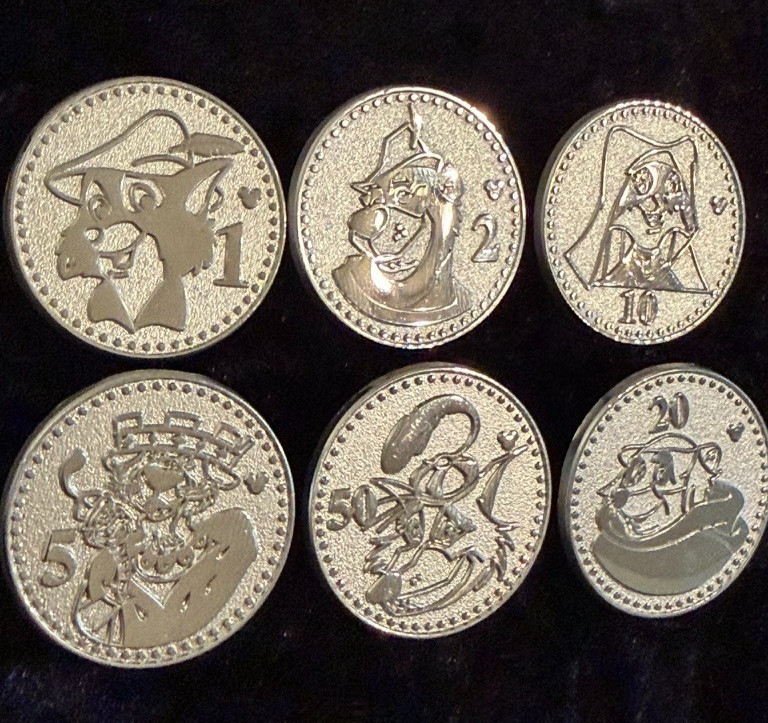 Disney Pin Robin Hood Coin Hidden Mickey 6 Pin Set 2009