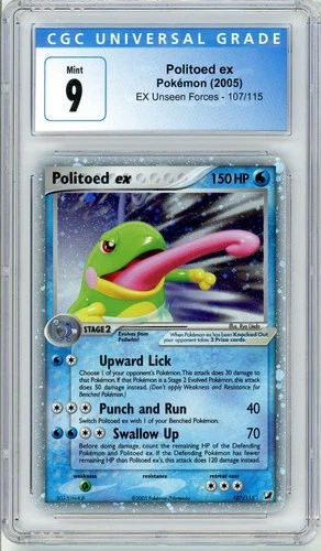 Pokemon Politoed EX #107 EX Unseen Forces CGC 9 Mint