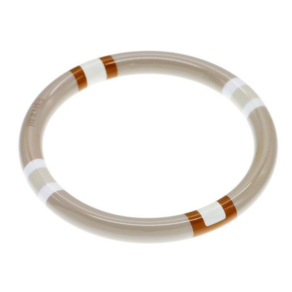 Hermes H Equip PM Bracelet in Sable Lacquer Wood Bangle for Women