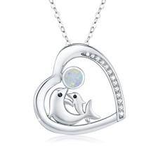 Dolphin Necklace for Women Mom S925 Sterling Silver Mom and Daughter Son Dolphin