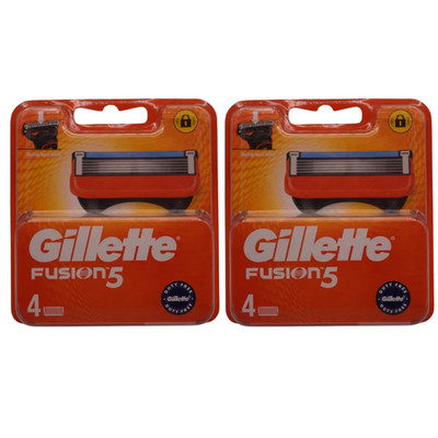 Gillette Fusion 5 - 2 Packs of 4 - 8 Cartridges Total - FREE SHIPPING
