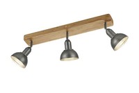 Deckenspot Holz Metall Flexibel Nickel Antik E14 Strahler Decke Wohnzimmer Flur