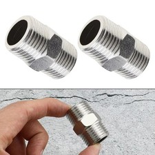2PCS Universal Shower Hose Extension Pipe Stainless Steel Hose Extender UK