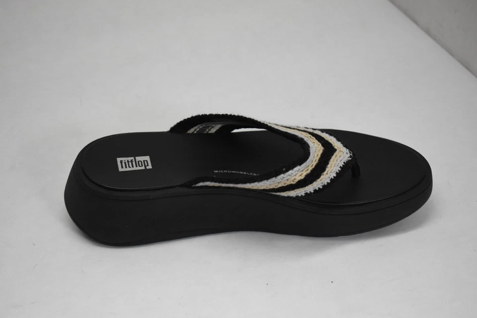 FitFlop Zapatos Mujer Talla 8 Negro Puntera Sandalias Microwobbleboard GW9-001-060 Foto 4 de 4