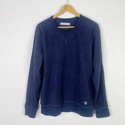 Outerknown Men s Size Medium Navy Terry Cloth High Tide Pullover Organic Cotton