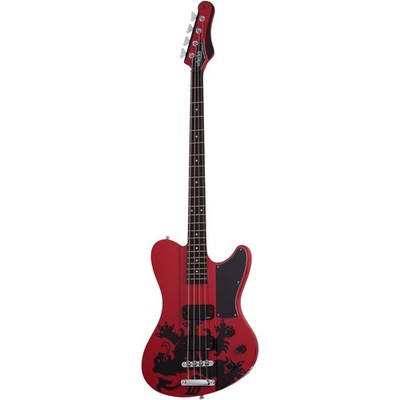 Schecter Simon Gallup Ultra Spitfire Bass Red/Black - E-Bass