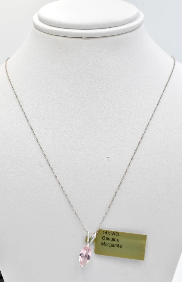 COLGANTE MORGANITA ORIGINAL 1,87 quilates oro blanco macizo 14k - Servicio de tasación gratuito Foto 4 de 4