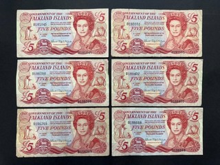 Falkland Islands £5 Pounds "Elizabeth II" Banknote Set (1) LOT: 2202 034