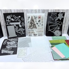 Scrapbook Cards Today JOLLY HOLIDAY Christmas Tree Rubber Stamps Dies Card Kit