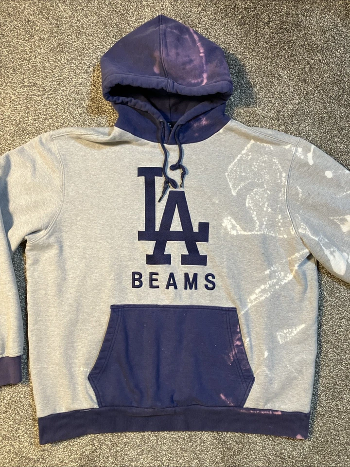 THRASHED New Era LA Dodgers Beams Sudadera con Capucha Para Hombre’s Grande Peso Pesado Sudadera Foto 3 de 4