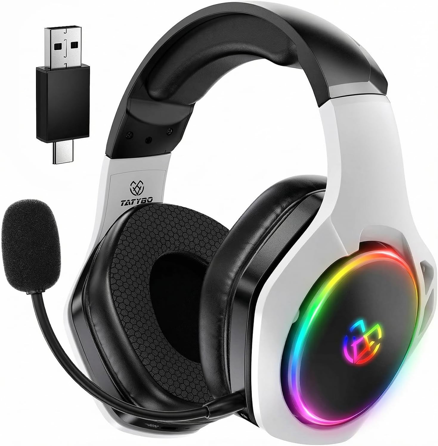 Wireless Gaming Headsets for Ps5 Ps4 PC, 2.4GHz USB & Type-C Gaming Headphones