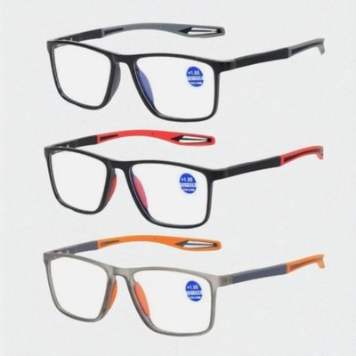 Manly Kicks Reading Glasses, Men's Sports Ultra-Light Anti-Blue Light Presbyopic