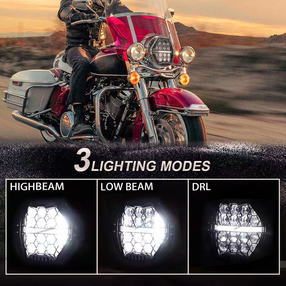 Upgrade 7" LED White DRL Headlight for Harley Street Glide ST 2006-23 Road King - Image 2 of 4