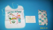 xavier roberts CABBAGE PATCH BIBS 3 PINK BLUE YELLOW.