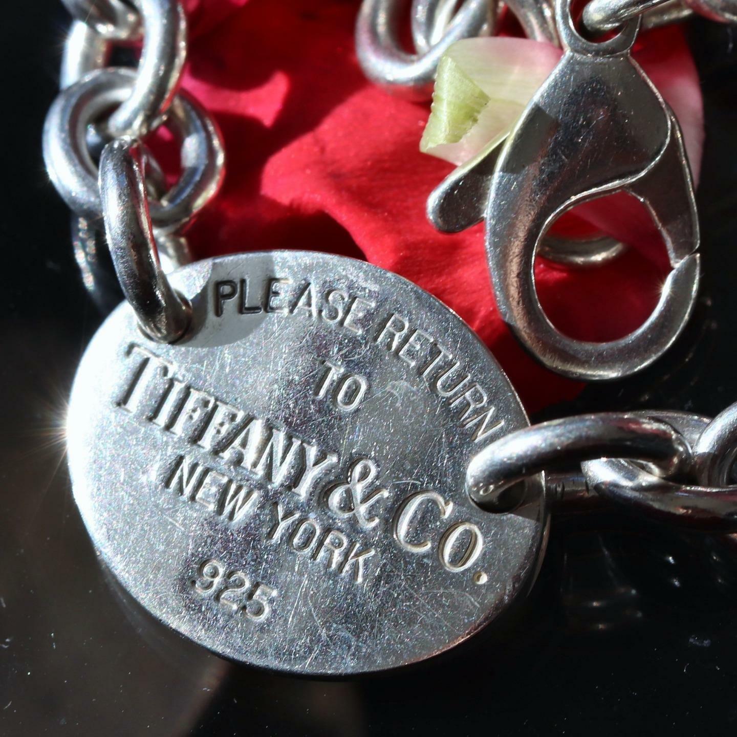 Tiffany & Co 925 sterling silver tag bracelet 7.62