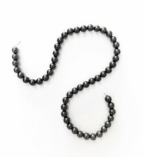 Beads Strand with Shungite beads 8mm rare mineral EMF protection Karelia 15,5"
