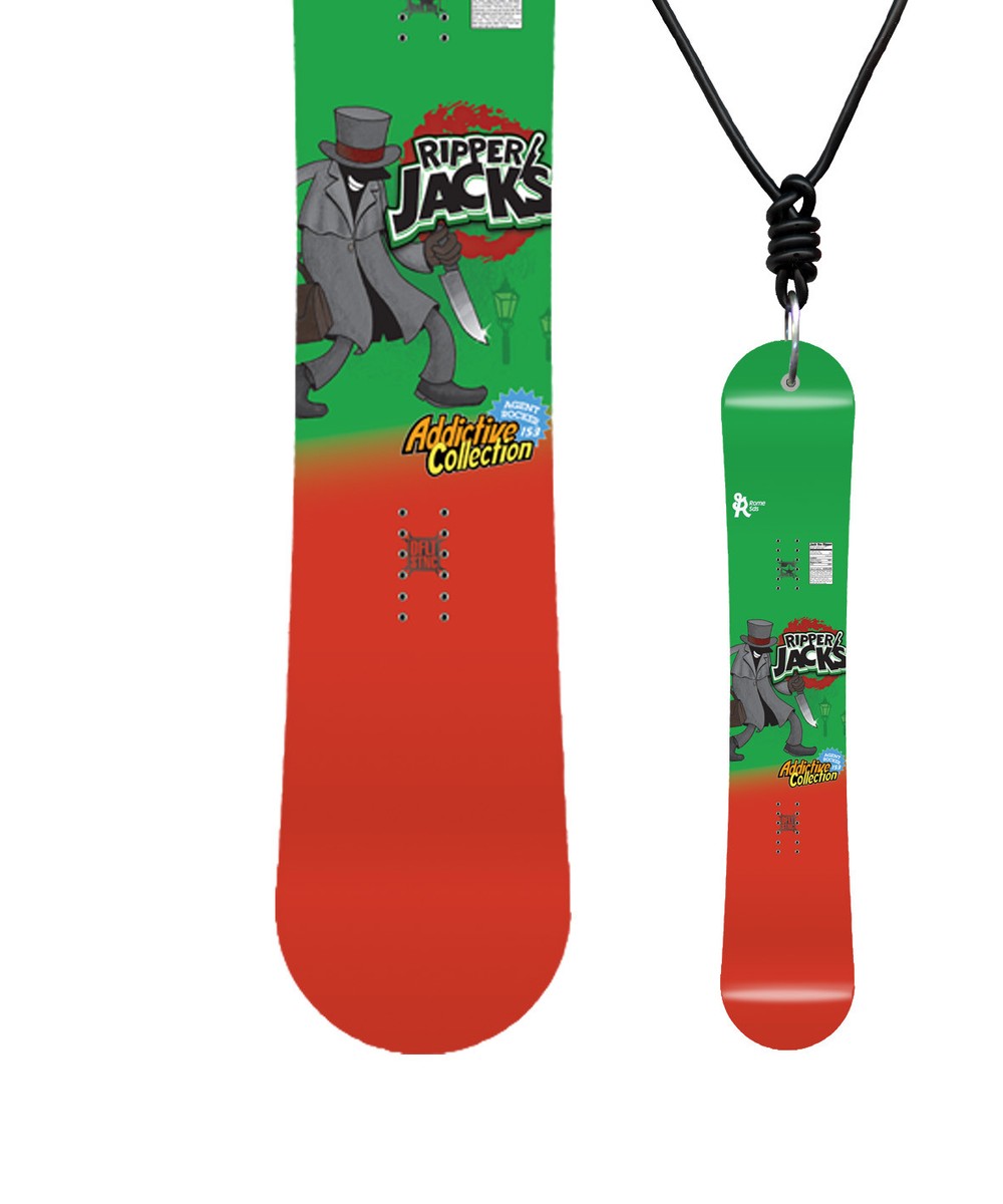 Miniboard ROME Agent Rocker 153 11/12 CLASSIC Snowboard Halskette