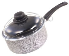 STIELKASSEROLLE DE LUXE inkl. GLASDECKEL ANTIHAFT Kochtopf Stieltopf Saucentopf