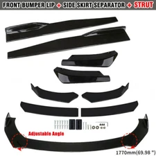 8PCS Glossy Black Front Bumper Spoiler Body Kit / Side Skirt /Rear Lip Universal