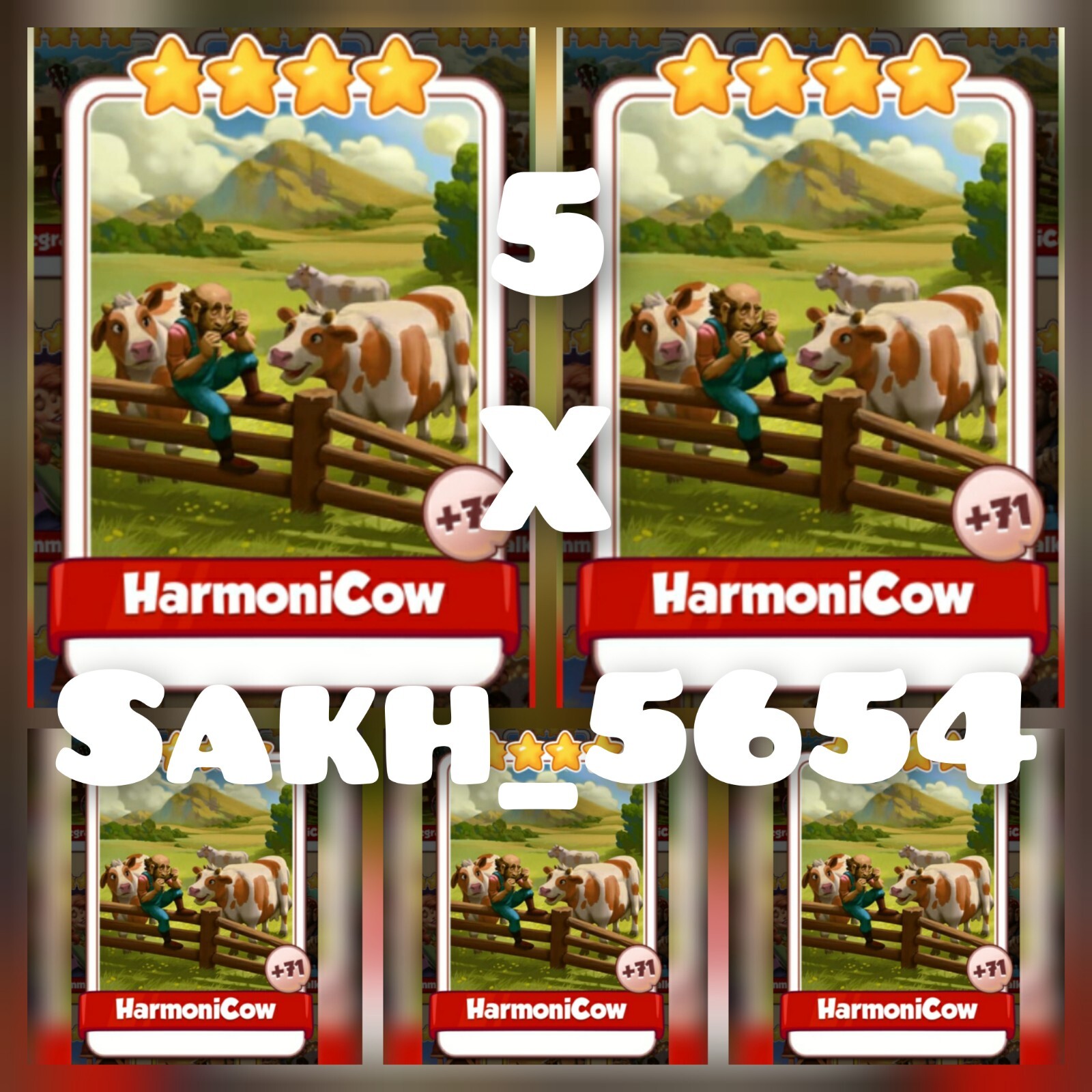 5 x HarmoniCow Country Folk set ( Fastest Sending ) Coin Master
