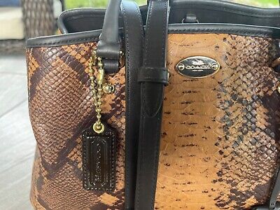 Coach Python Snake Print Leather Satchel Crossbody Bag with Coach Python Snake Print Leather Satchel Crossbody Bag with