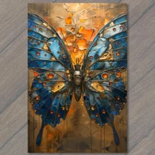 Art Print Butterfly Colorful Fun Cute Whimsical Dark Painting Skull Eerie Weird