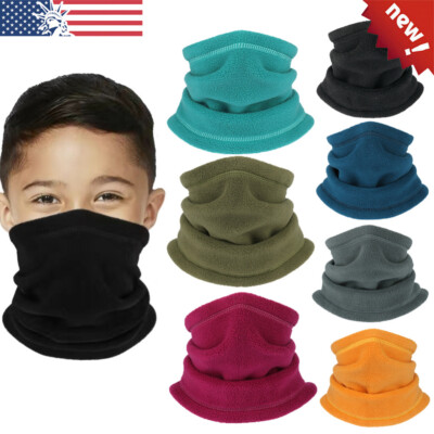 Kids Winter Fleece Neck Warm Gaiter Windproof Ski Face Mask for Boys Girls Scarf