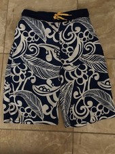 Gymboree Boys Beach Buddies Blue Floral Tropical Board Shorts Swim Trunks SZ 10