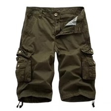 NewMen's Cargo Shorts Casual Solid Multi-Pocket Color Options