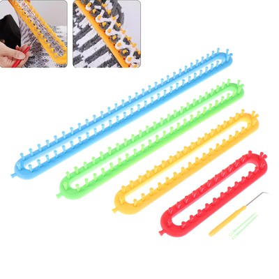 Rectangle Scarf Knitting Loom Kit Set Sewing Needle Scarves DIY Craft ToolC-qp