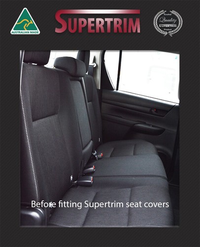 Premium waterproof Front fullback Map pocket&Rear seat covers fits Toyota Hilux - Picture 4 of 11