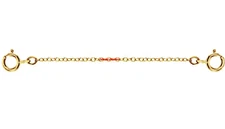 14k 1.2mm Yellow Gold DOUBLE 4.5mm Spring Ring Clasp 2.40" Safety Chain Extender