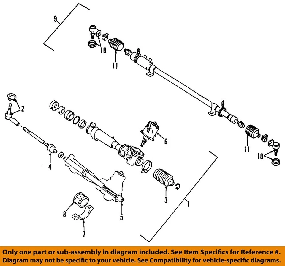 1991 1999 Mitsubishi 3000GT VR4 OEM AWD Rear Steering Gear Rack Pinion - Image 3 of 4