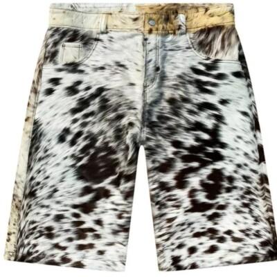 Men' Cowhide Hair On Shorts Handcrafted Western Wear All Sizes
