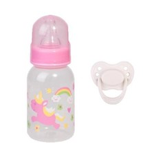 Pink Feeding Bottle White Magnetic Pacifier Set for Reborn Baby Doll Accessory