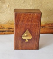 Spielkartenbox Maritim Mit Karten Ca. 11 X 7,5 X 3,5 Cm Holz Messing