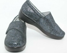 ALEGRIA "LAURYN" METALLIC BLUE LEATHER LOAFER WOMEN'S SIZE EUR 38 US 8 - 8.5