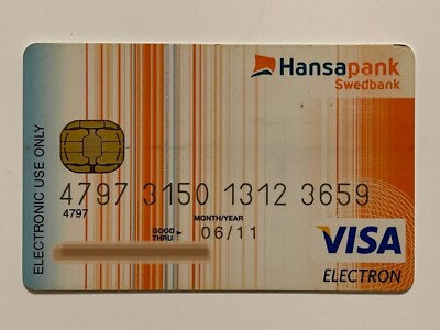 Hansapank Visa Credit Card Estonia Chip Expired in 2011  Hansabank