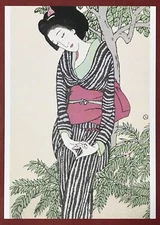 Yumeji Takehisa Art Postcard evening primrose Japan #36027